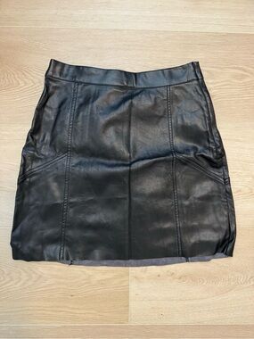 H&M Black Faux Leather Mini Skirt